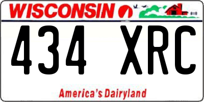 WI license plate 434XRC