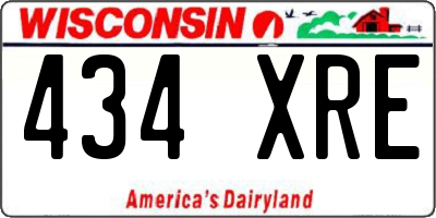 WI license plate 434XRE