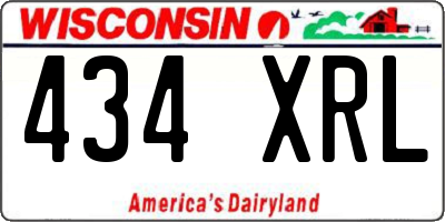 WI license plate 434XRL