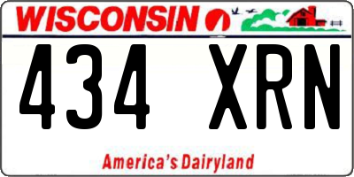 WI license plate 434XRN