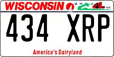 WI license plate 434XRP