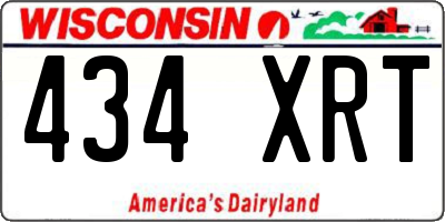 WI license plate 434XRT