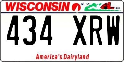 WI license plate 434XRW