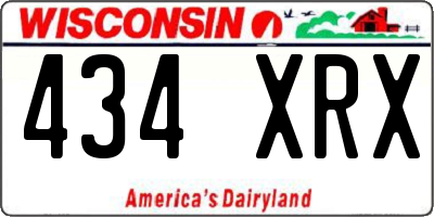 WI license plate 434XRX