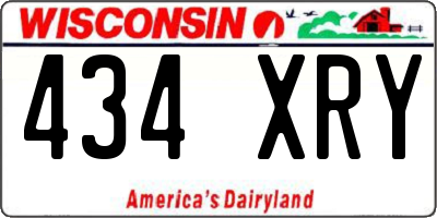 WI license plate 434XRY