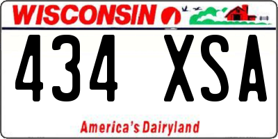WI license plate 434XSA