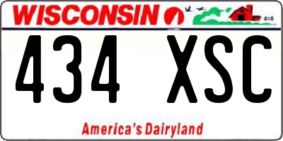 WI license plate 434XSC