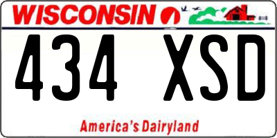 WI license plate 434XSD