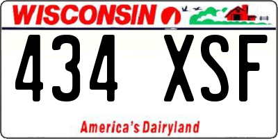 WI license plate 434XSF