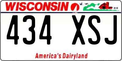 WI license plate 434XSJ