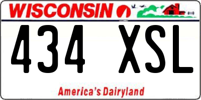 WI license plate 434XSL