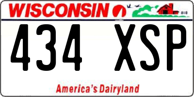 WI license plate 434XSP