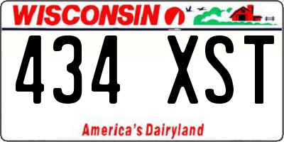 WI license plate 434XST