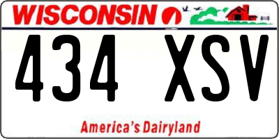 WI license plate 434XSV