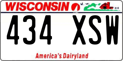 WI license plate 434XSW