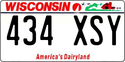 WI license plate 434XSY
