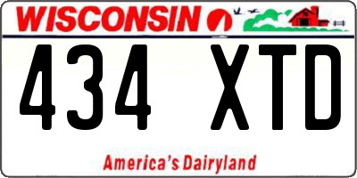 WI license plate 434XTD