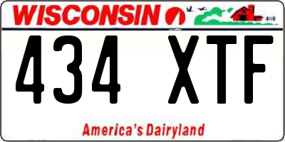 WI license plate 434XTF