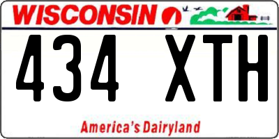 WI license plate 434XTH