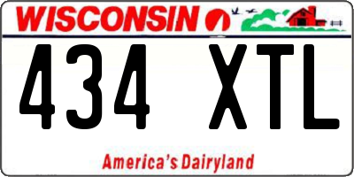 WI license plate 434XTL