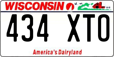 WI license plate 434XTO