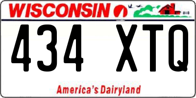 WI license plate 434XTQ
