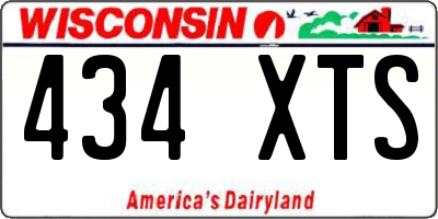 WI license plate 434XTS