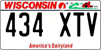 WI license plate 434XTV