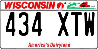 WI license plate 434XTW