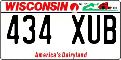 WI license plate 434XUB