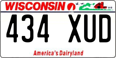 WI license plate 434XUD