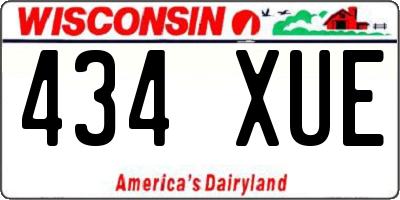 WI license plate 434XUE