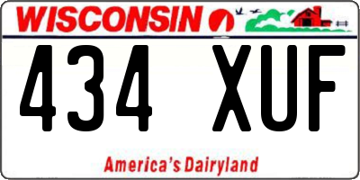 WI license plate 434XUF