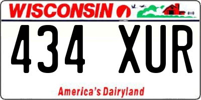 WI license plate 434XUR
