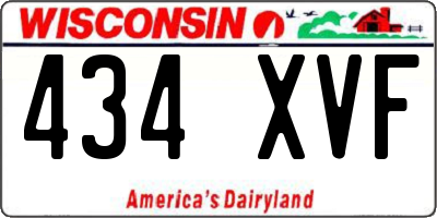 WI license plate 434XVF
