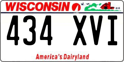 WI license plate 434XVI