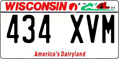 WI license plate 434XVM