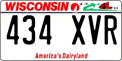 WI license plate 434XVR
