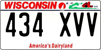 WI license plate 434XVV