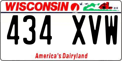 WI license plate 434XVW