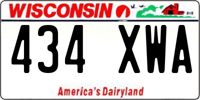 WI license plate 434XWA