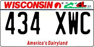 WI license plate 434XWC