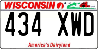 WI license plate 434XWD
