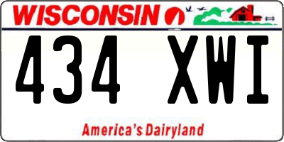 WI license plate 434XWI