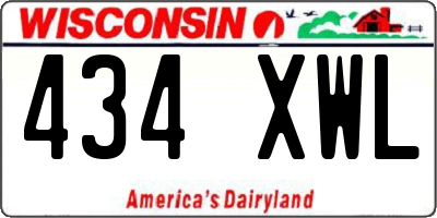 WI license plate 434XWL