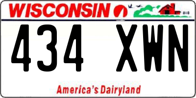 WI license plate 434XWN