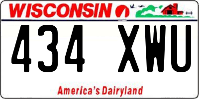 WI license plate 434XWU