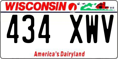 WI license plate 434XWV