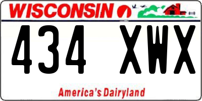 WI license plate 434XWX