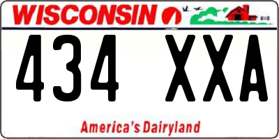 WI license plate 434XXA
